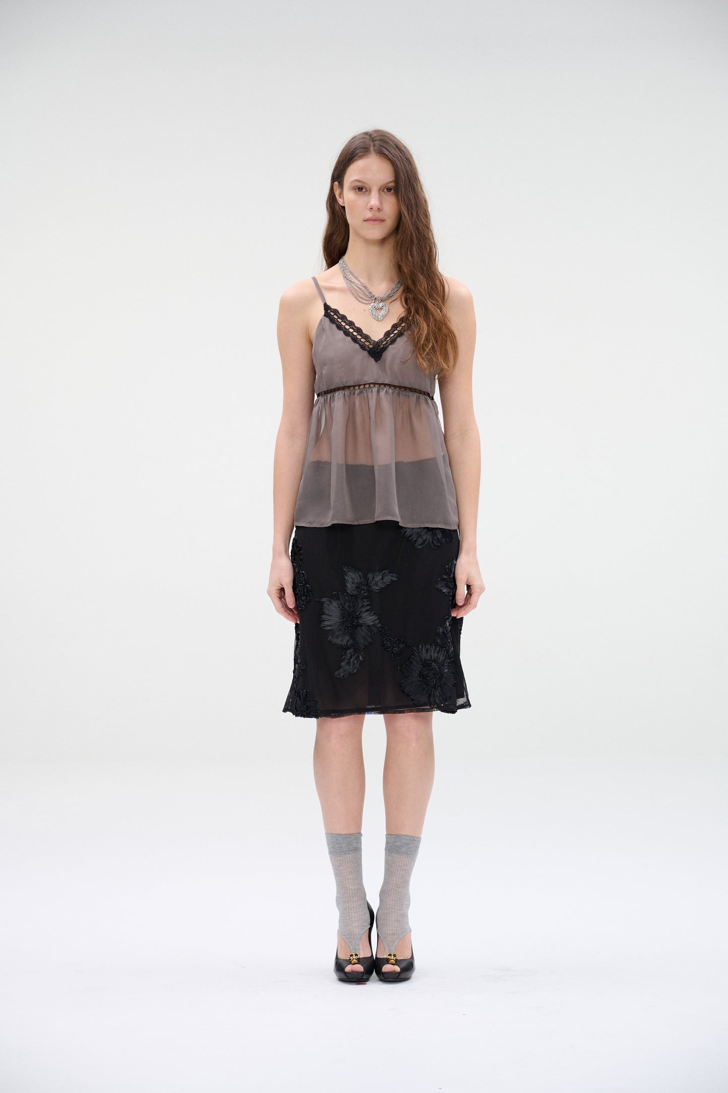 WaterBear™ Noir Bloom Mesh Skirt