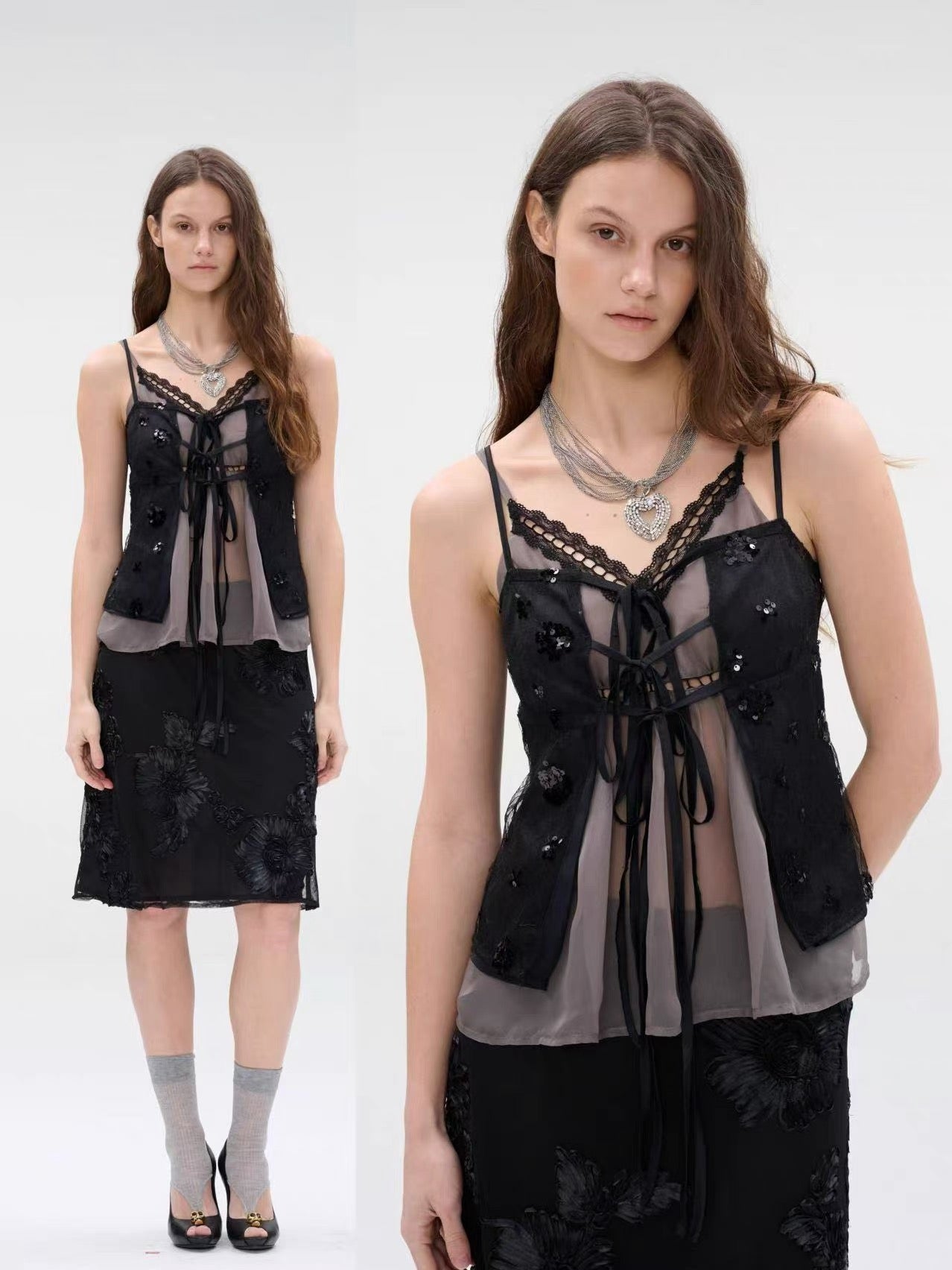 WaterBear™ Noir Bloom Mesh Skirt