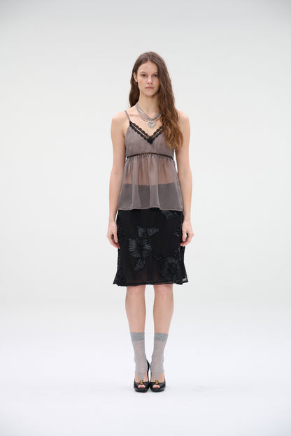 WaterBear™ Noir Bloom Mesh Skirt