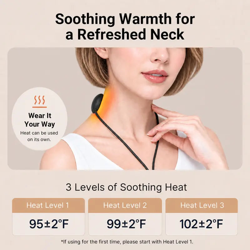 The Nape | Cordless Neck Relaxer with Heat & Pulse | 9 Levels, Rechargeable