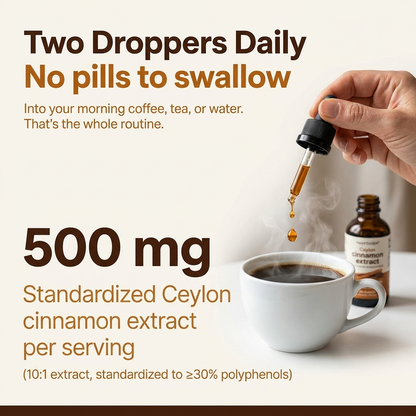Sri Lankan Ceylon Cinnamon Drops — No Pills, Just Steady Days — 500 mg