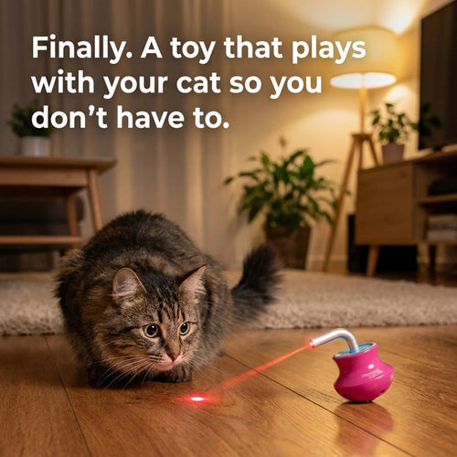 Interactive Laser Cat Toy — Automatic 360° Tumbler, Keeps Cats Entertained for Hours