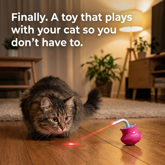 Interactive Laser Cat Toy — Automatic 360° Tumbler, Keeps Cats Entertained for Hours