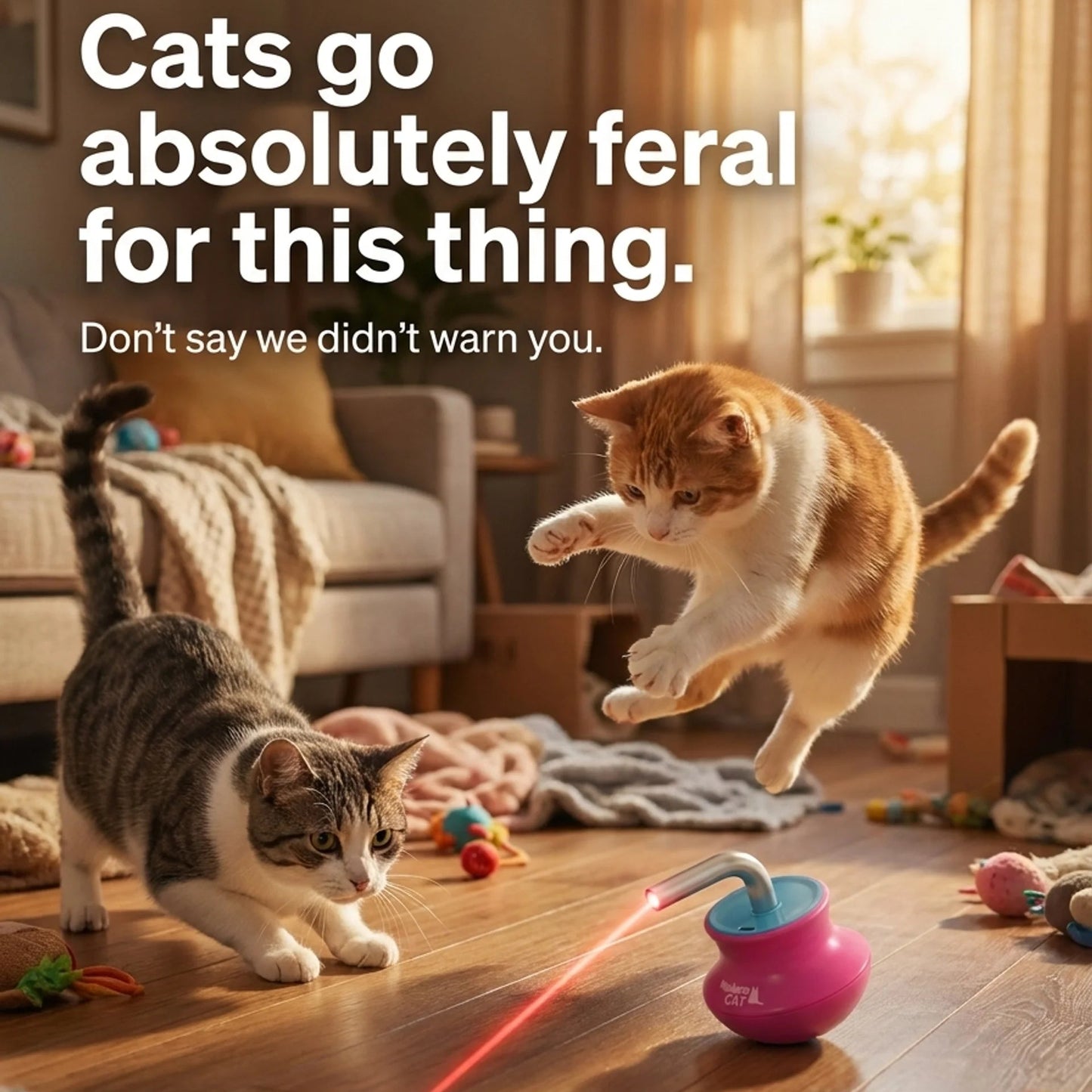 Interactive Laser Cat Toy — Automatic 360° Tumbler, Keeps Cats Entertained for Hours