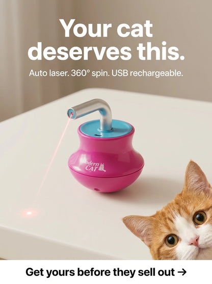 Interactive Laser Cat Toy — Automatic 360° Tumbler, Keeps Cats Entertained for Hours